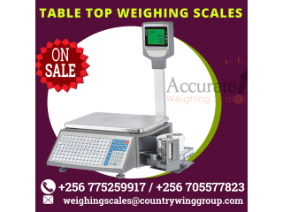 Table top type price barcode printing scale with PC software at low price Wandegeya